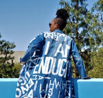 Load image into Gallery viewer, &quot;I AM ENOUGH&quot; Hand Bleached Women&#39;s Denim Jacket
