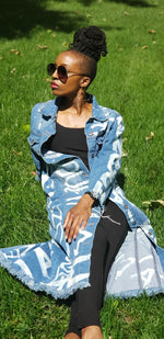 Load image into Gallery viewer, &quot;I AM ENOUGH&quot; Hand Bleached Women&#39;s Denim Jacket
