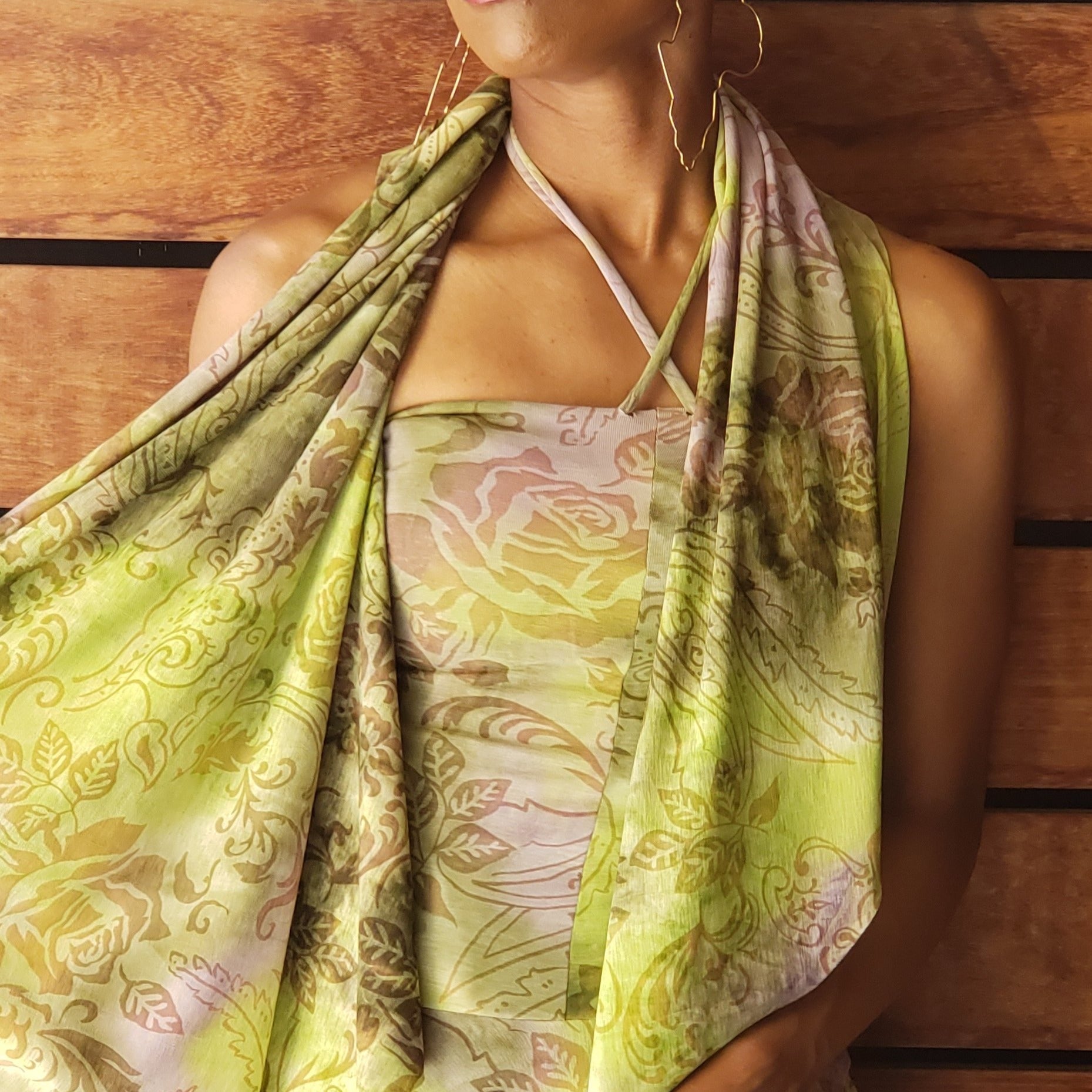 PEA GREEN Kerchief Dress Set.