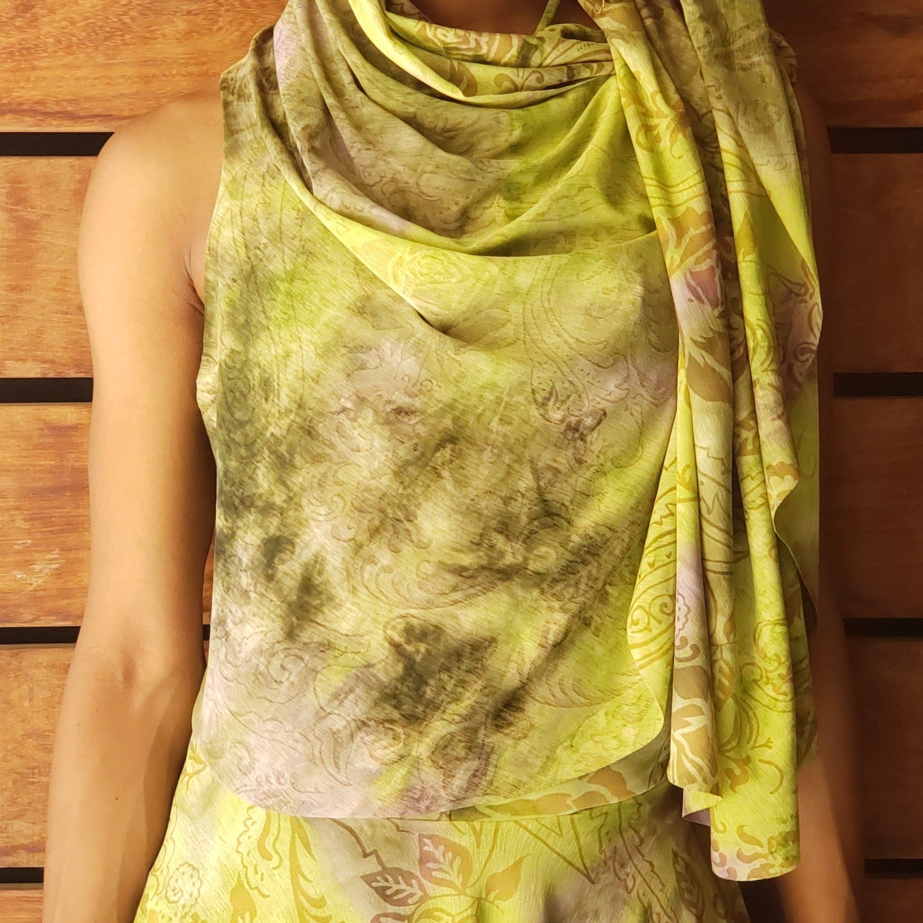 PEA GREEN Kerchief Dress Set.