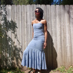 Load image into Gallery viewer, POWDER BLUE SHREDDED Mermaid Dress Set.
