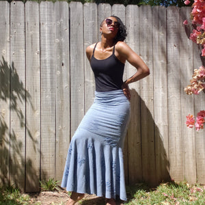 POWDER BLUE SHREDDED Mermaid Dress Set.