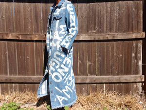 "I AM ENOUGH" Hand Bleached Women's Denim Jacket