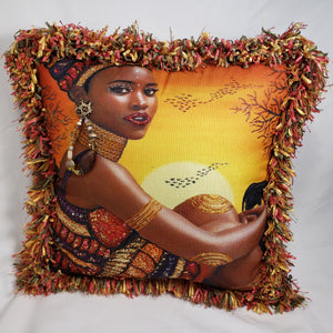 Decorative Pillow- African Woman Bold Headwrap