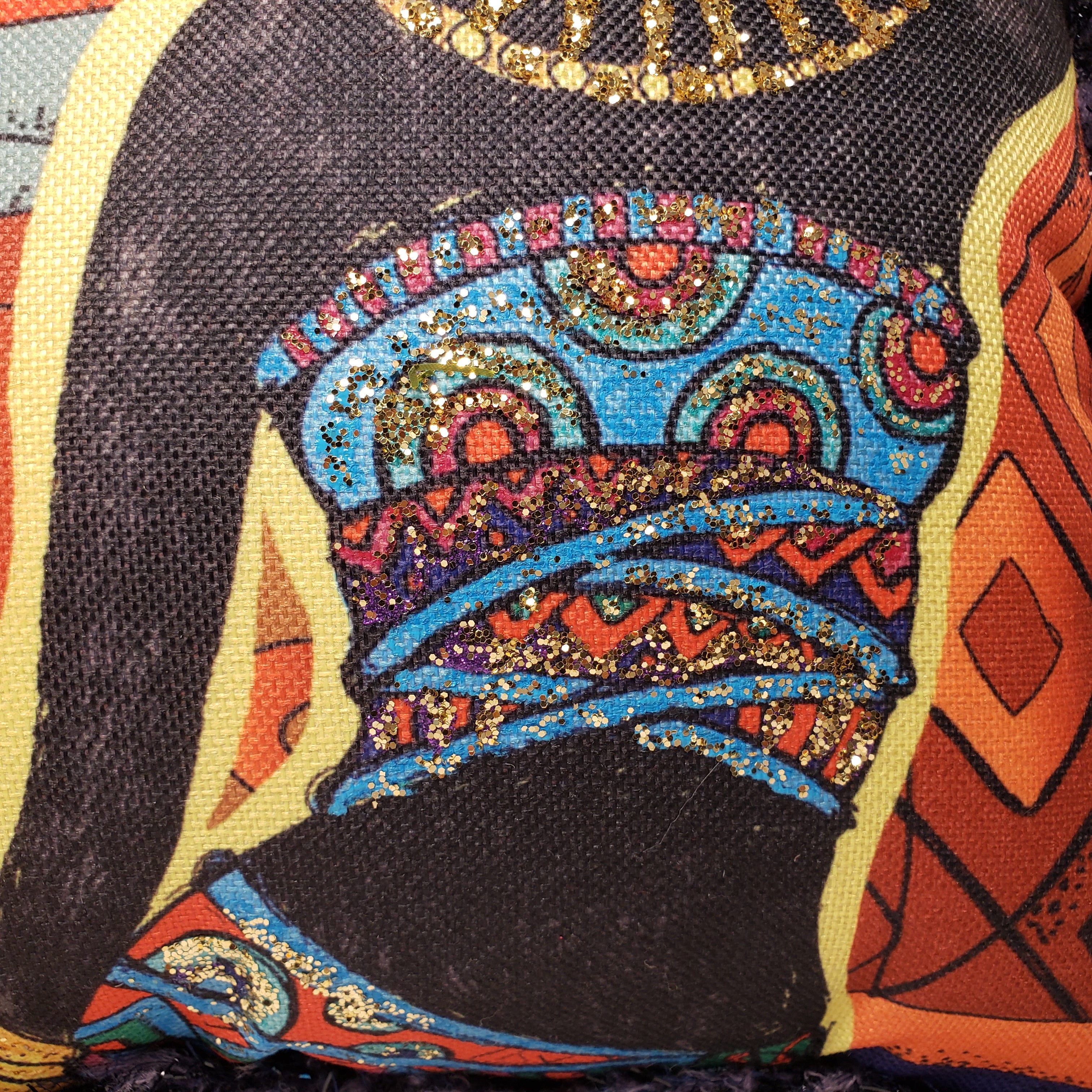 Decorative Pillow- African Woman Orange & Blue