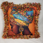 Load image into Gallery viewer, Decorative Pillow- Beautiful Woman Colorful Headwrap
