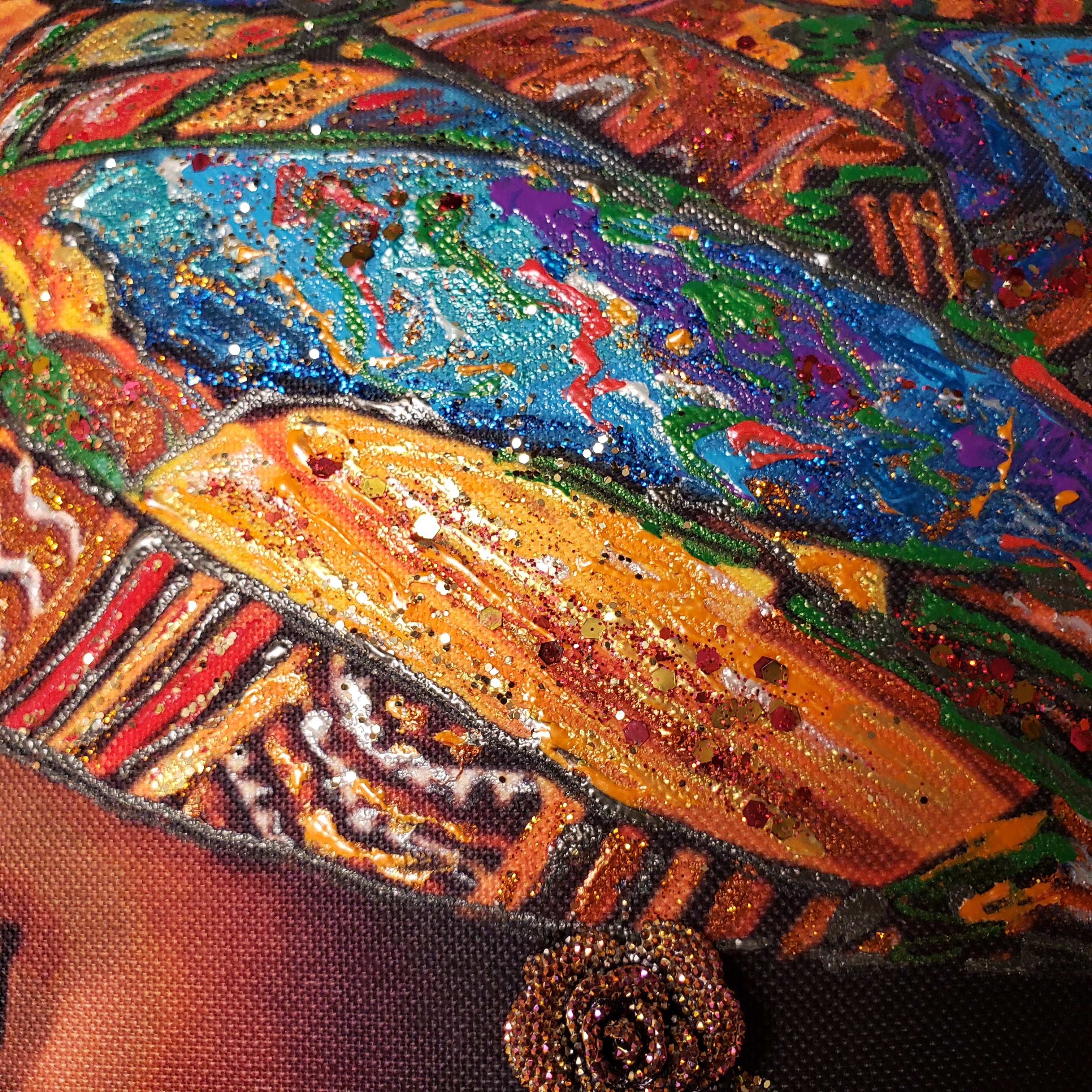 Decorative Pillow- Beautiful Woman Colorful Headwrap
