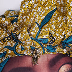 Load image into Gallery viewer, Decorative Pillow- Beautiful Woman Gold &amp; Teal Head Wrap
