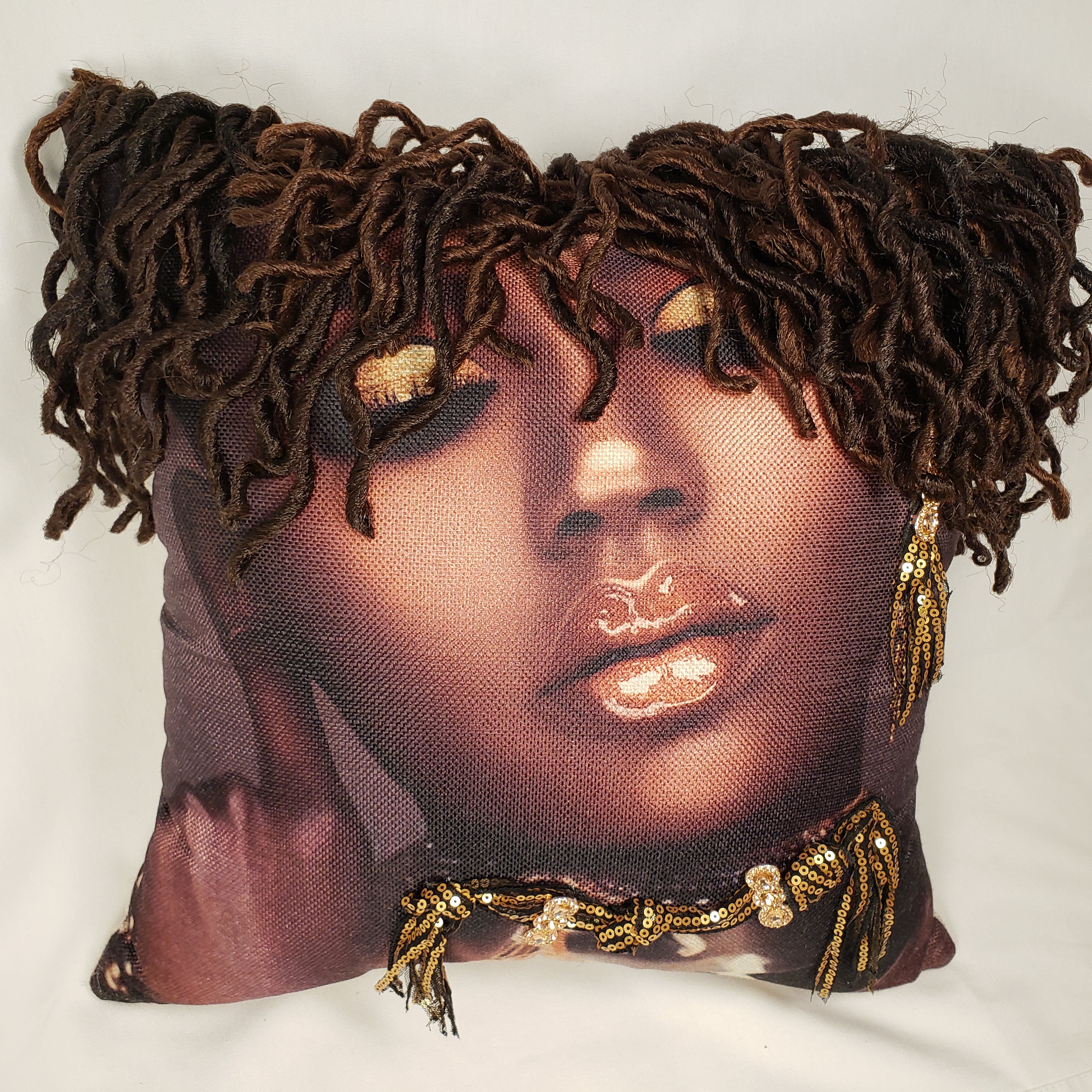 Decorative Pillow- Beautiful Woman Short Locs