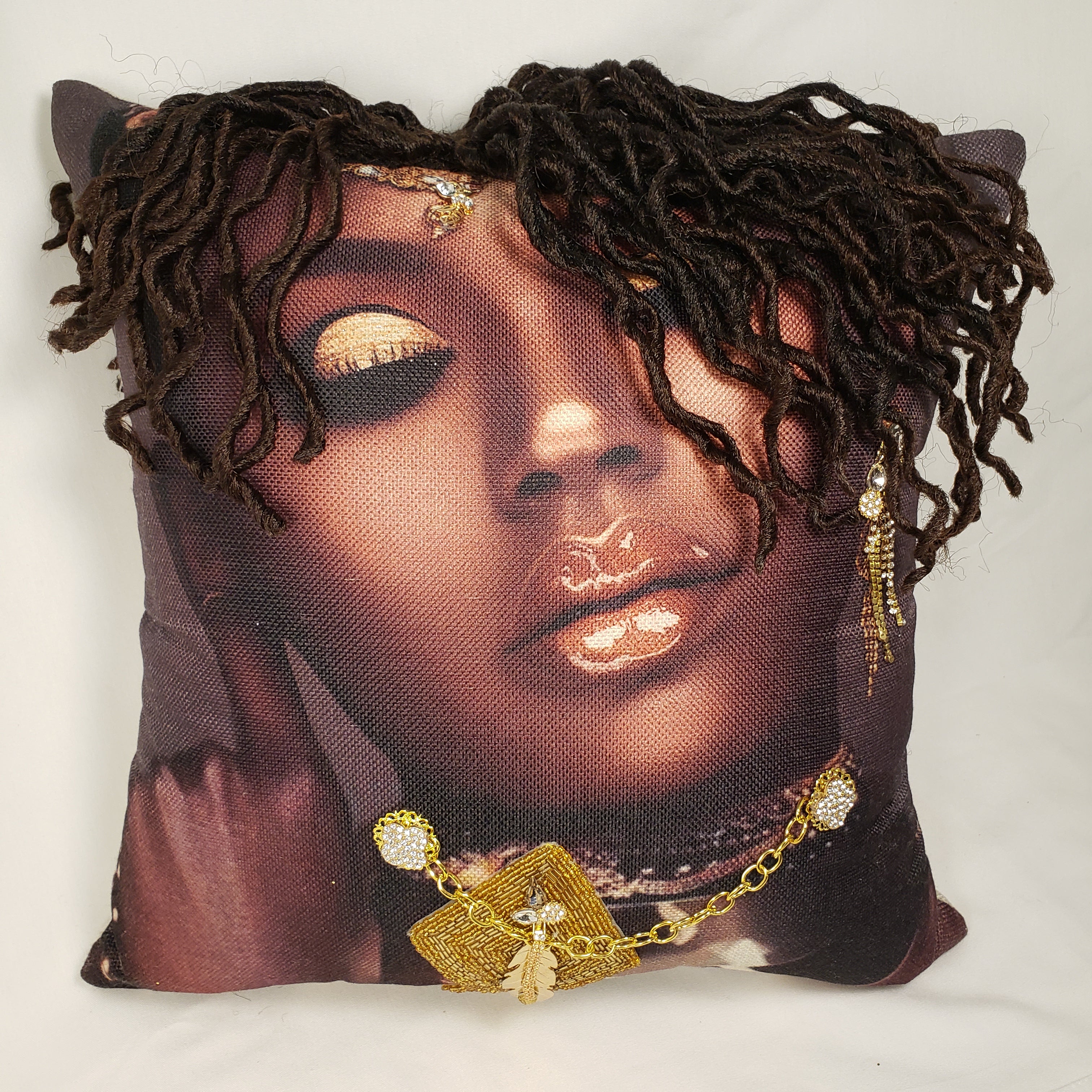 Decorative Pillow- Beautiful Woman Short Locs