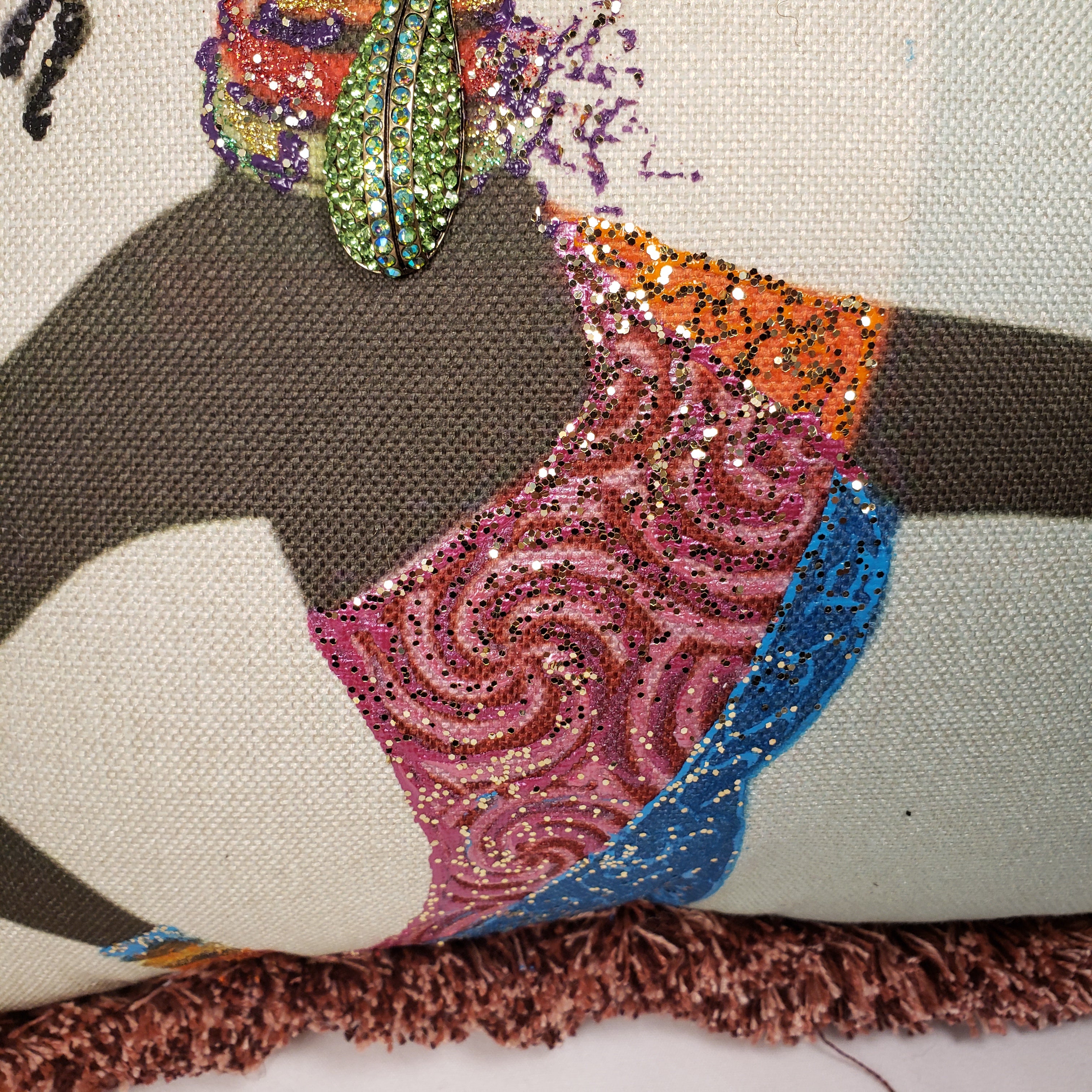 Decorative Pillow- African Woman Butterfly Design