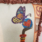 Load image into Gallery viewer, Decorative Pillow- African Woman Butterfly Design
