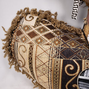 Pillow Doll- Heart Shaped Black & Gold