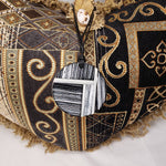Load image into Gallery viewer, Pillow Doll- Heart Shaped Black &amp; Gold
