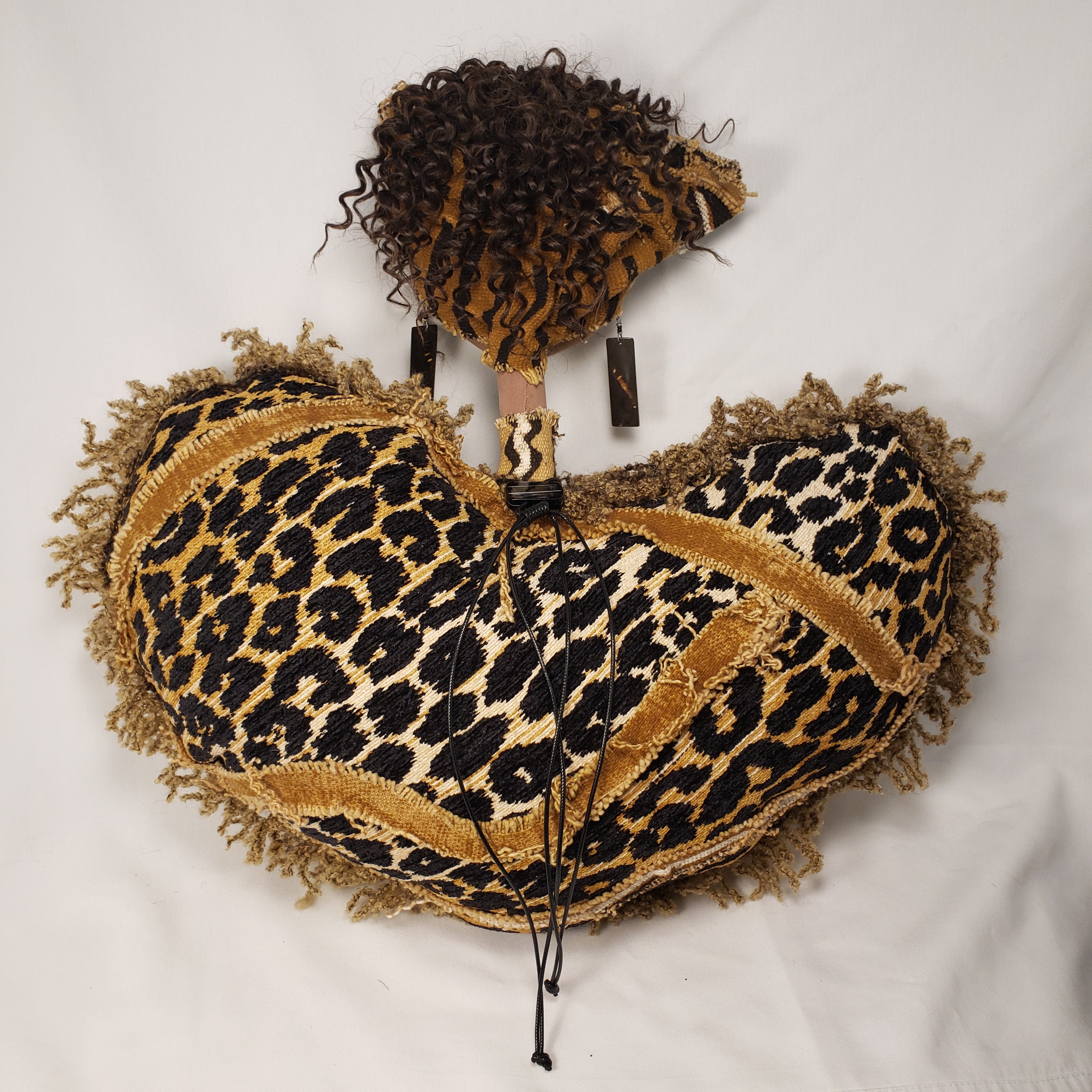 Pillow Doll- Heart Shaped Black & Gold