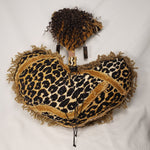 Load image into Gallery viewer, Pillow Doll- Heart Shaped Black &amp; Gold

