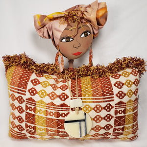 Pillow Doll- Beige, Rust, Cream