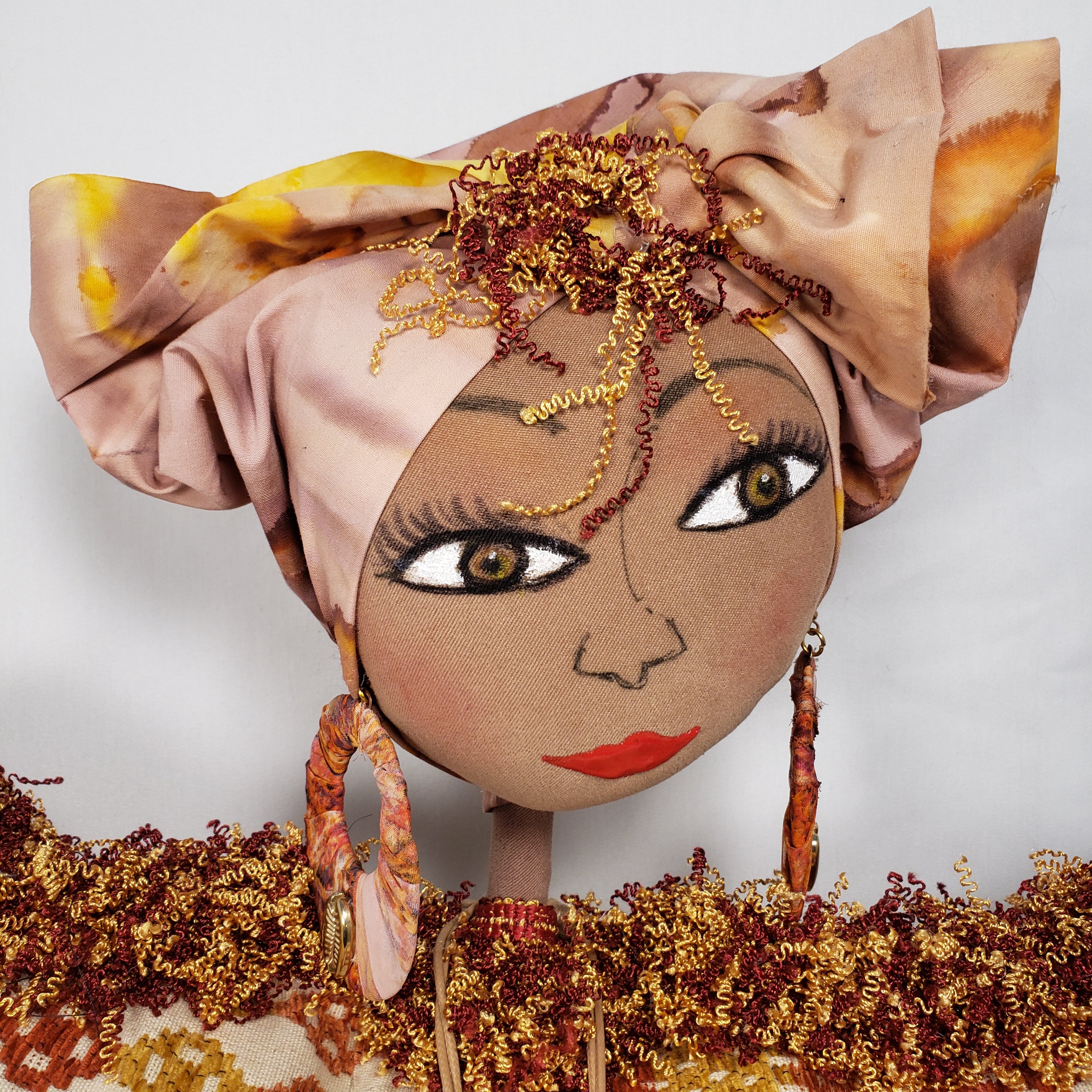 Pillow Doll- Beige, Rust, Cream
