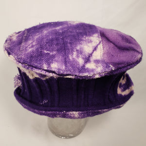 PURPLE MUDCLOTH Handmade Short Brim Hat & Handbag Set