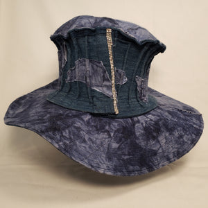 TIE-DYE DENIM Handmade Wide Brim Hat