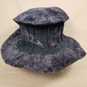 TIE-DYE DENIM Handmade Wide Brim Hat