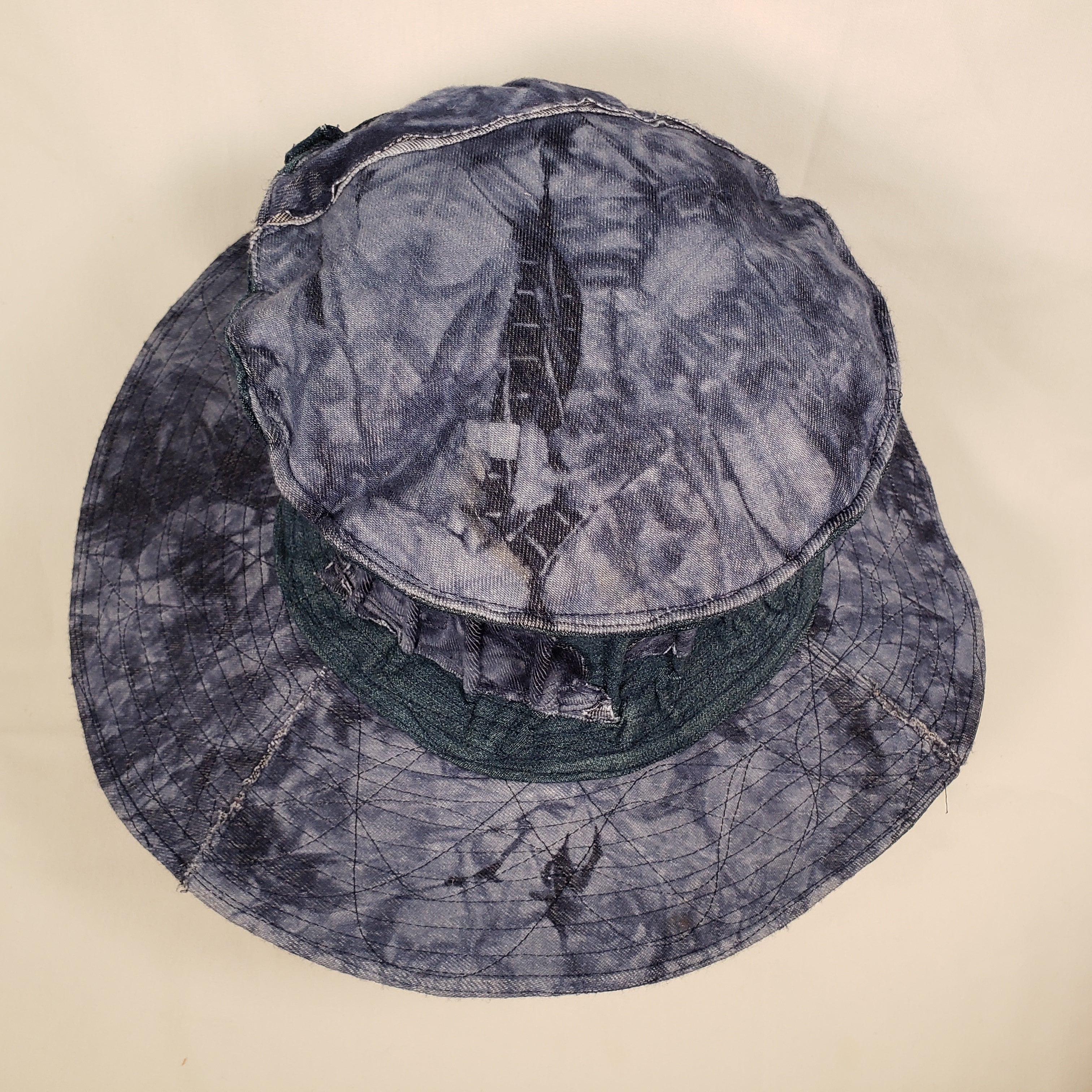 TIE-DYE DENIM Handmade Wide Brim Hat