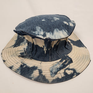 ACID WASHED DENIM Handmade Wide Brim Hat