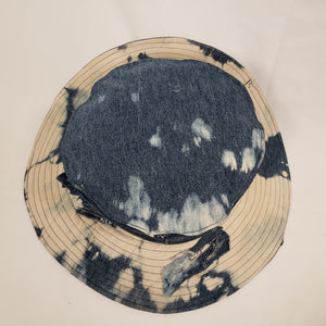 ACID WASHED DENIM Handmade Wide Brim Hat