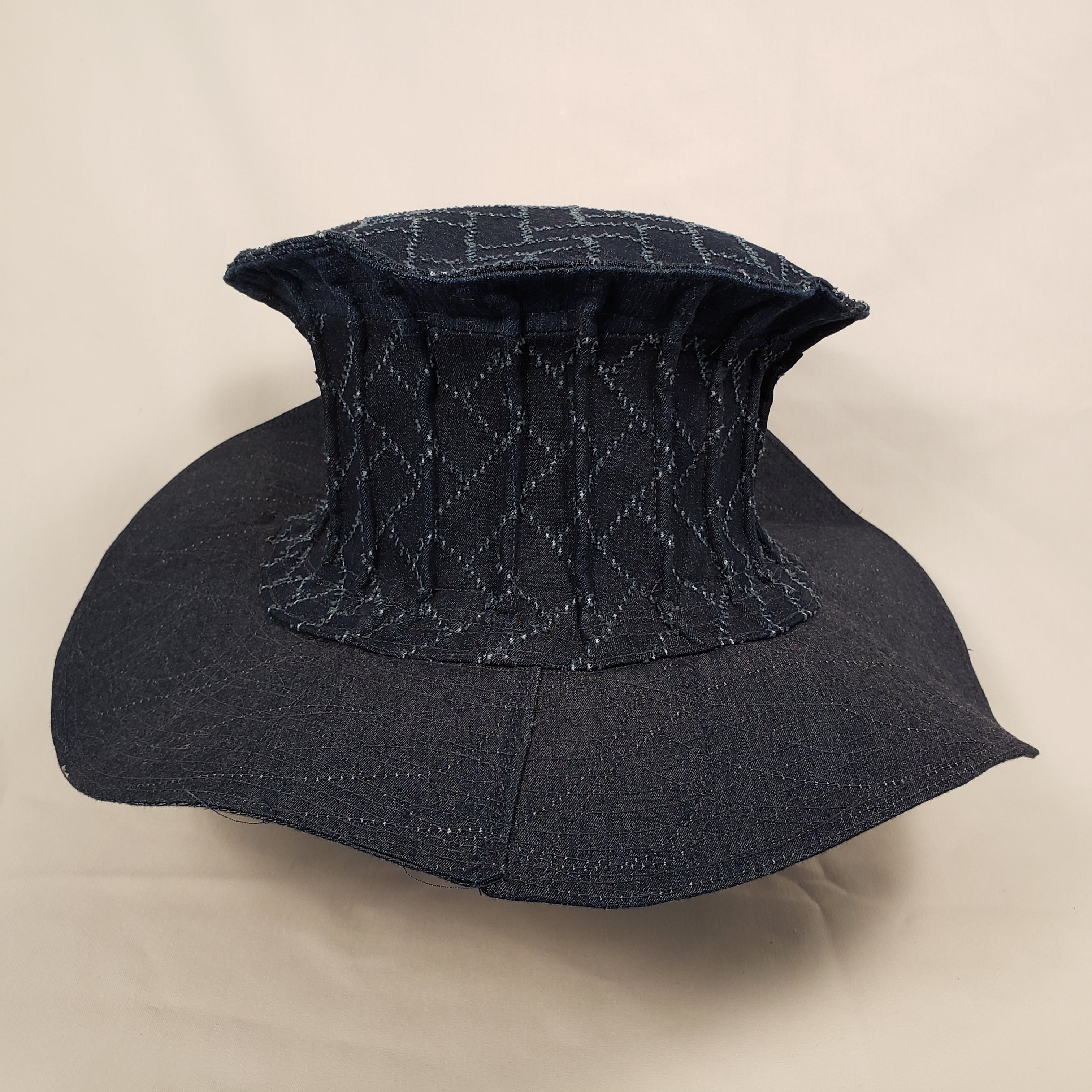 DARK DENIM Handmade Wide Brim Hat