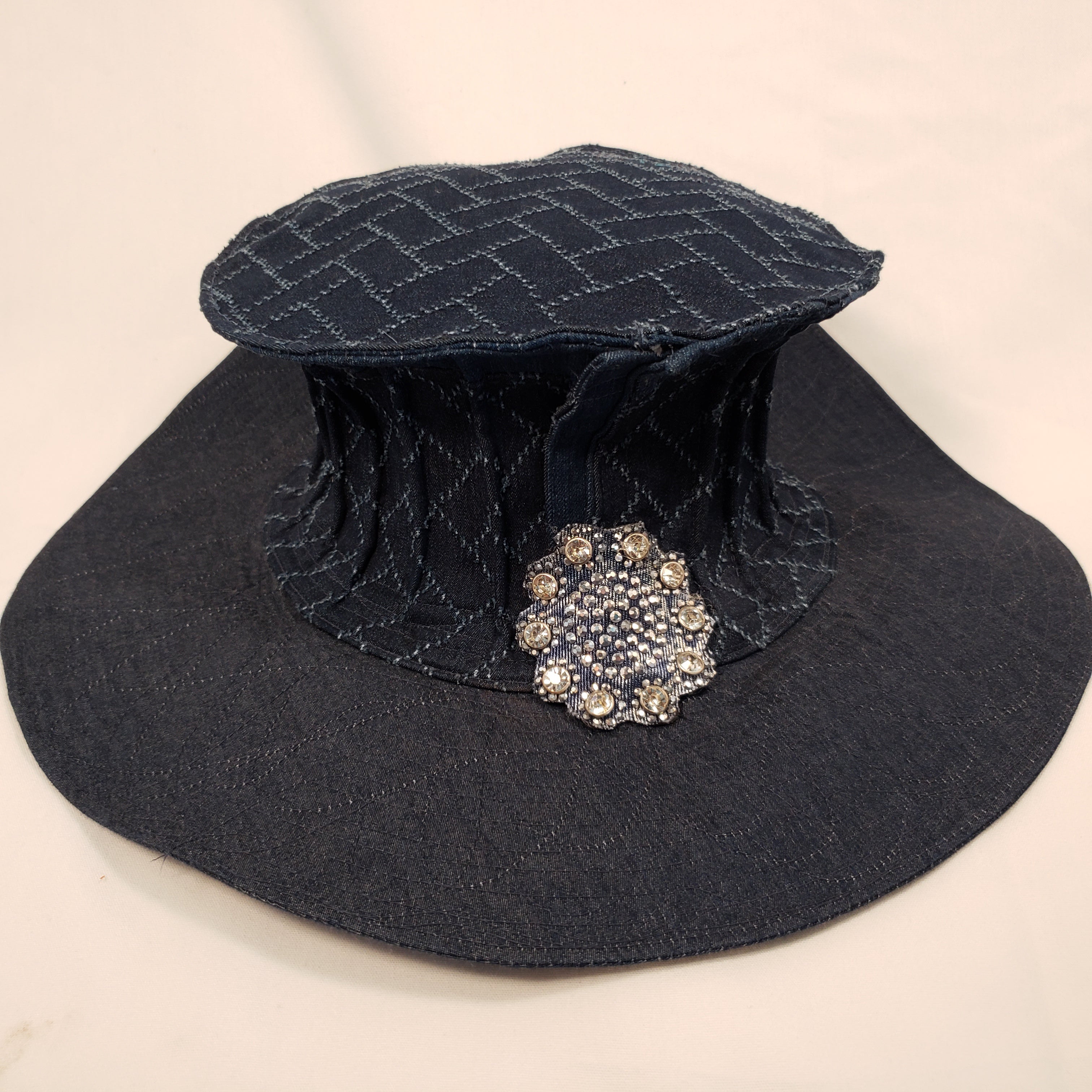 DARK DENIM Handmade Wide Brim Hat