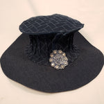 Load image into Gallery viewer, DARK DENIM Handmade Wide Brim Hat
