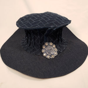 DARK DENIM Handmade Wide Brim Hat