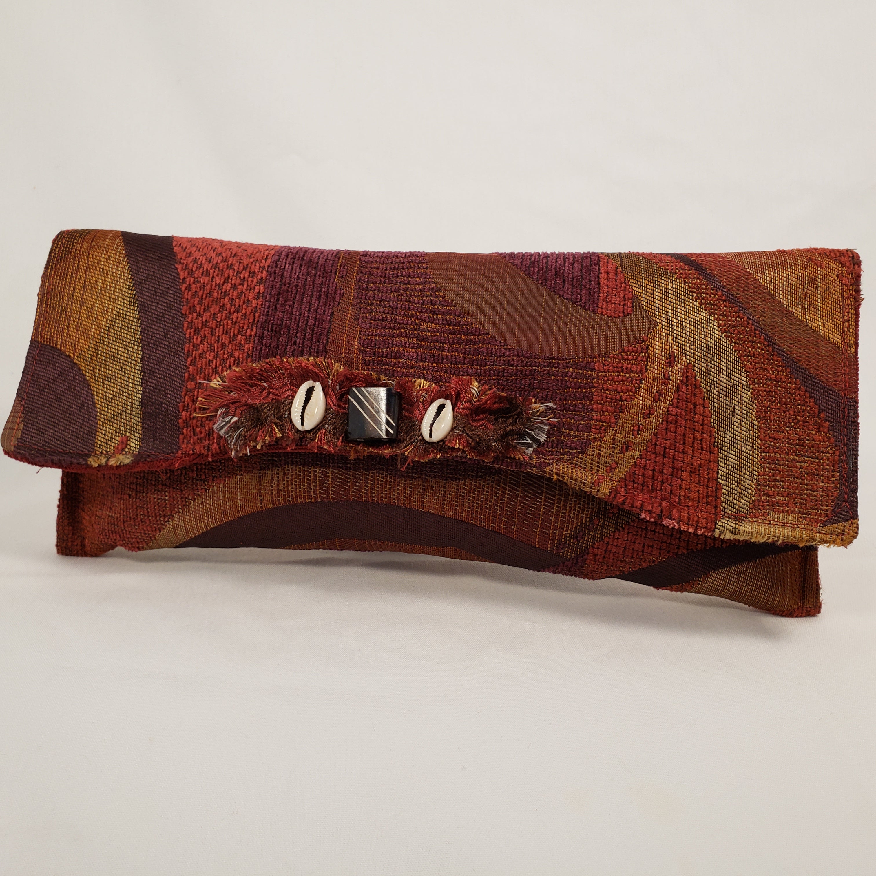 CRANBERRY & PURPLE Handmade Short Brim Hat & Handbag Set