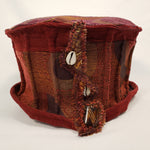 Load image into Gallery viewer, CRANBERRY &amp; PURPLE Handmade Short Brim Hat &amp; Handbag Set
