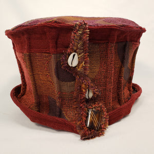 CRANBERRY & PURPLE Handmade Short Brim Hat & Handbag Set