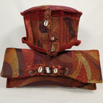 Load image into Gallery viewer, CRANBERRY &amp; PURPLE Handmade Short Brim Hat &amp; Handbag Set
