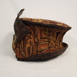 Load image into Gallery viewer, Brown &amp; Mustard Handmade Short Brim Hat &amp; Handbag Set
