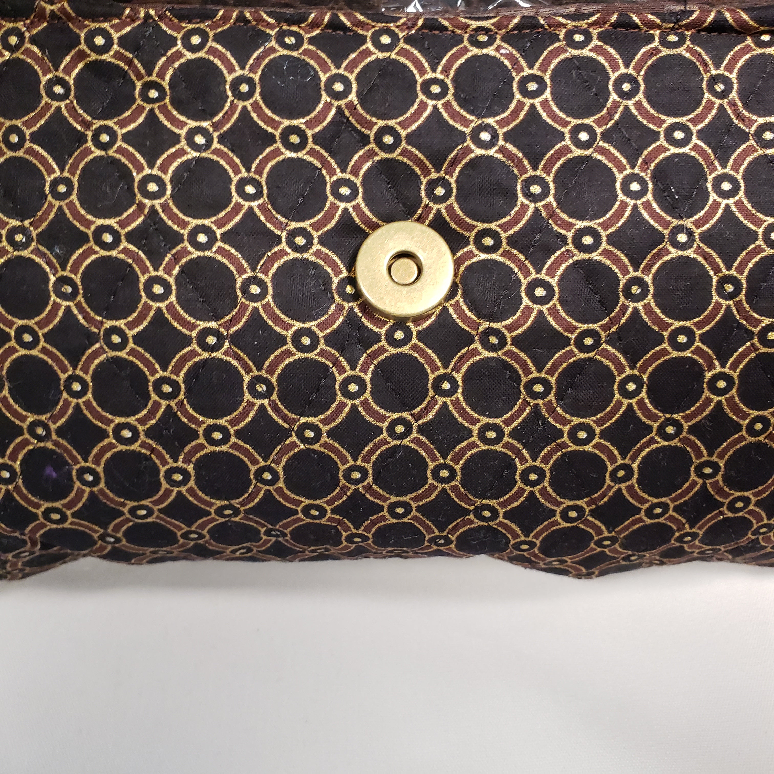 BLACK & GOLD Handmade Brocade Short Brim Hat & Handbag Set