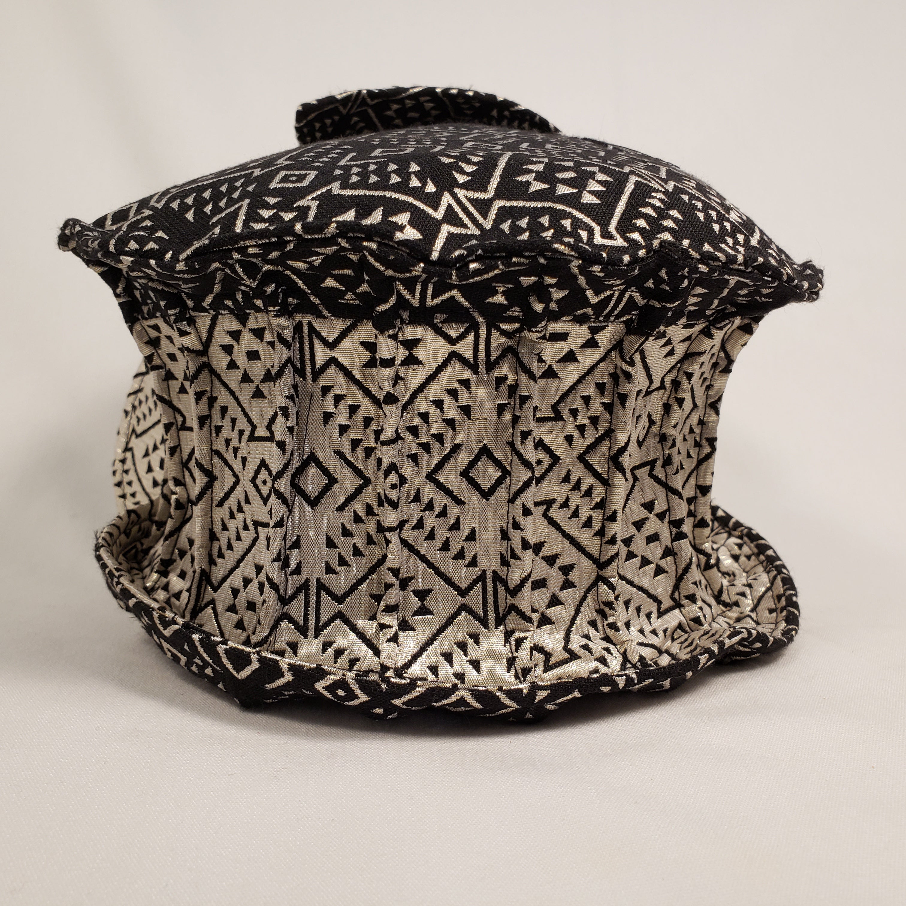 Handmade Brocade Short Brim Hat (Back)