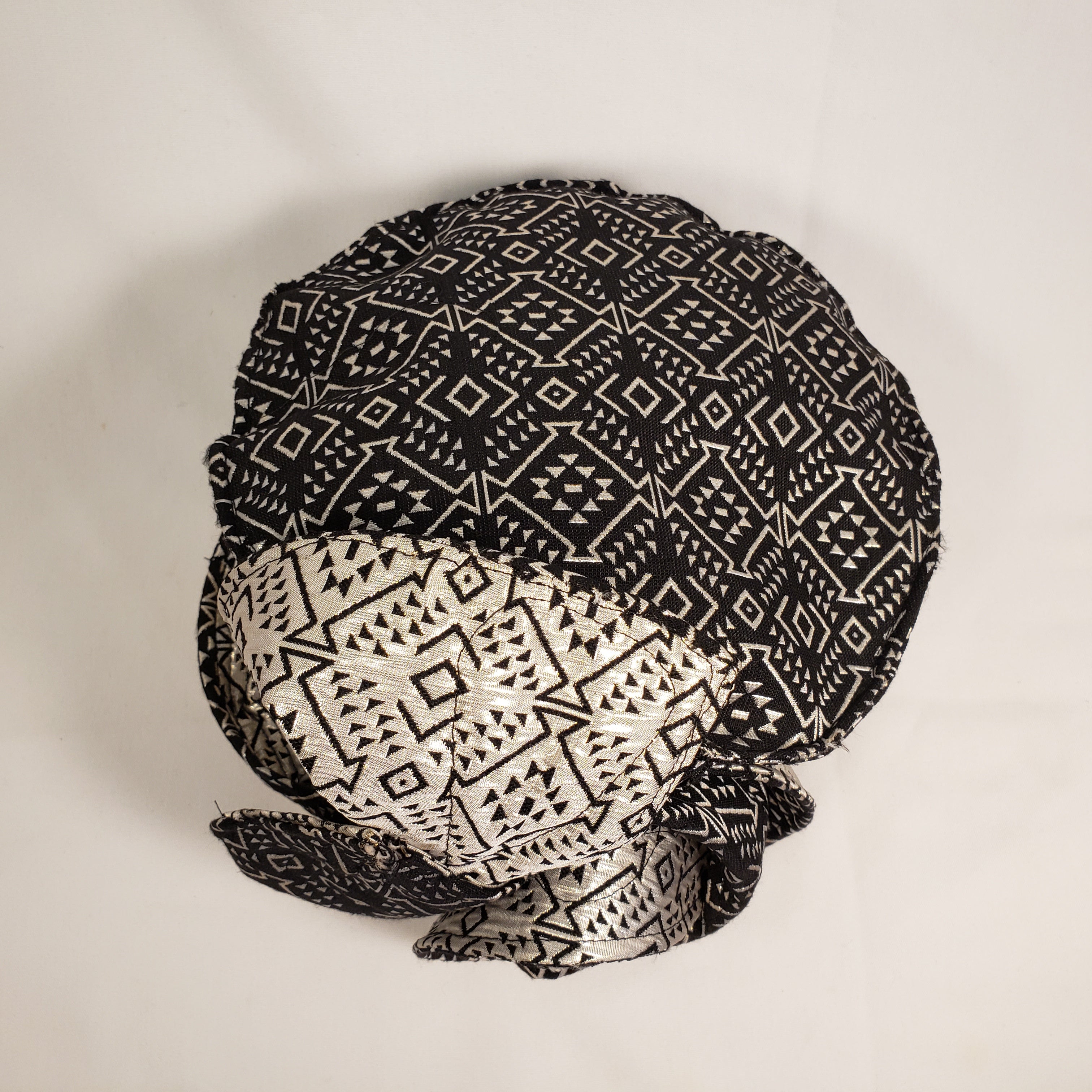 Handmade Brocade Short Brim Hat (Top)