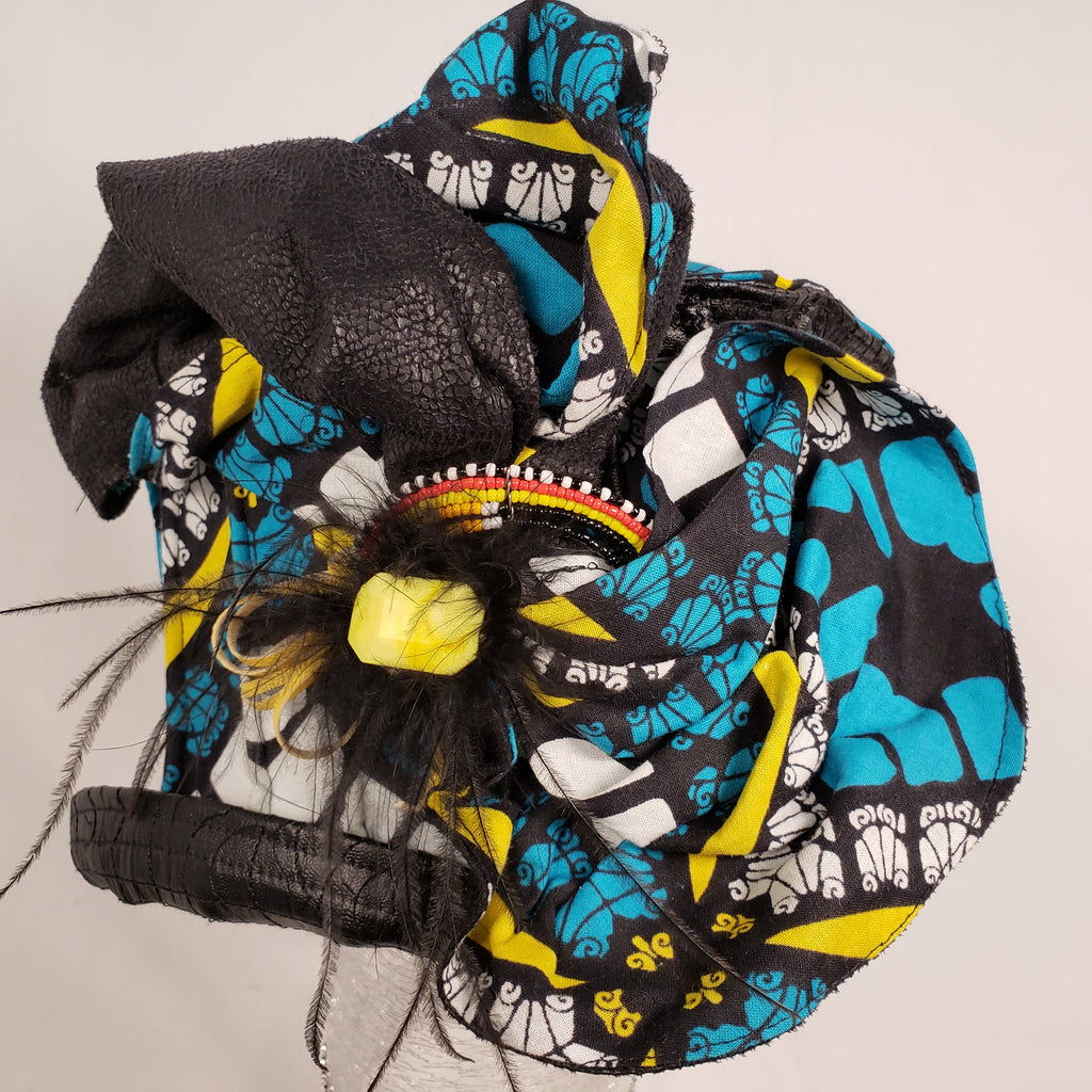 Handmade Short Brim Ankara Hat (Front)