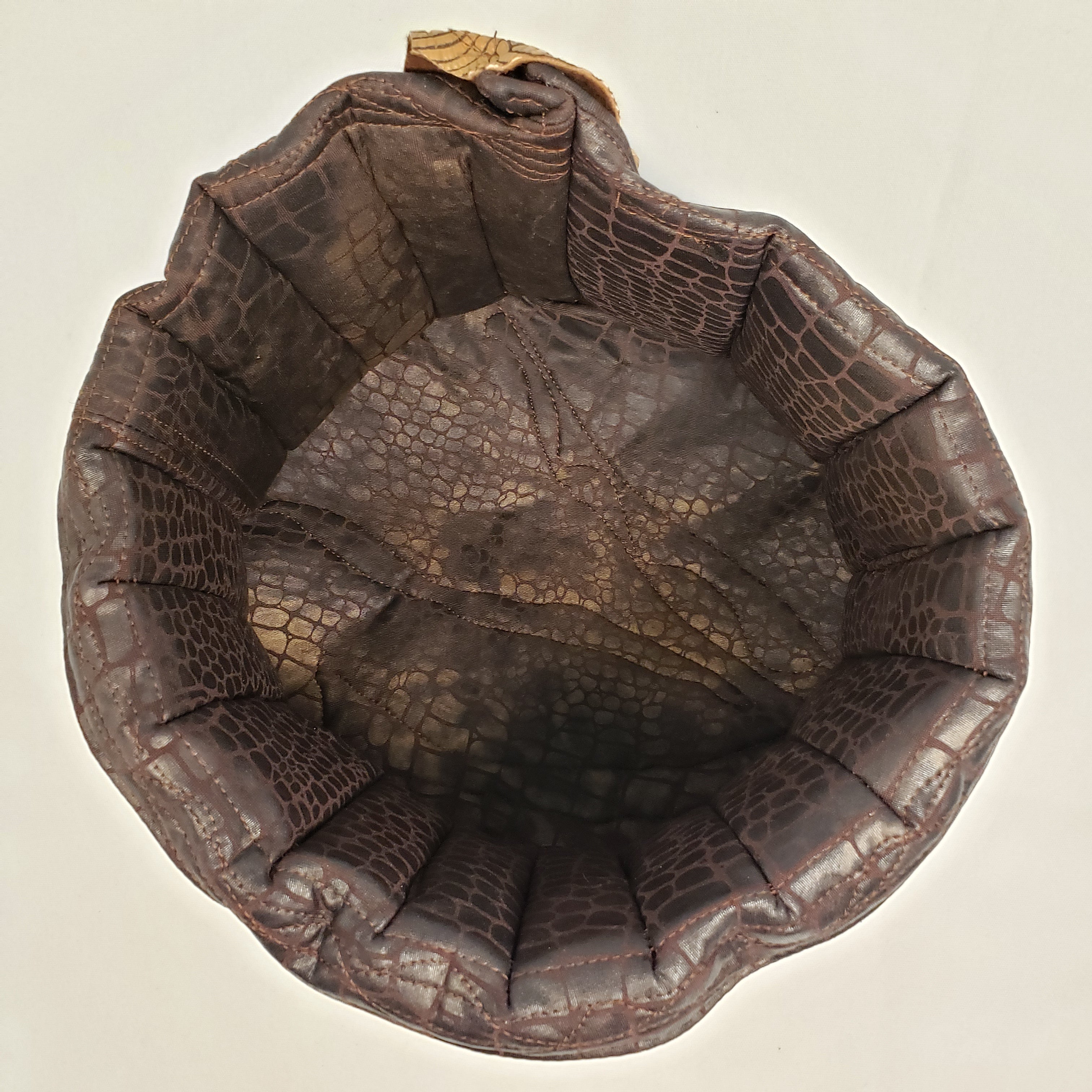 Handmade Short Brim Faux Leather Hat (Inside)