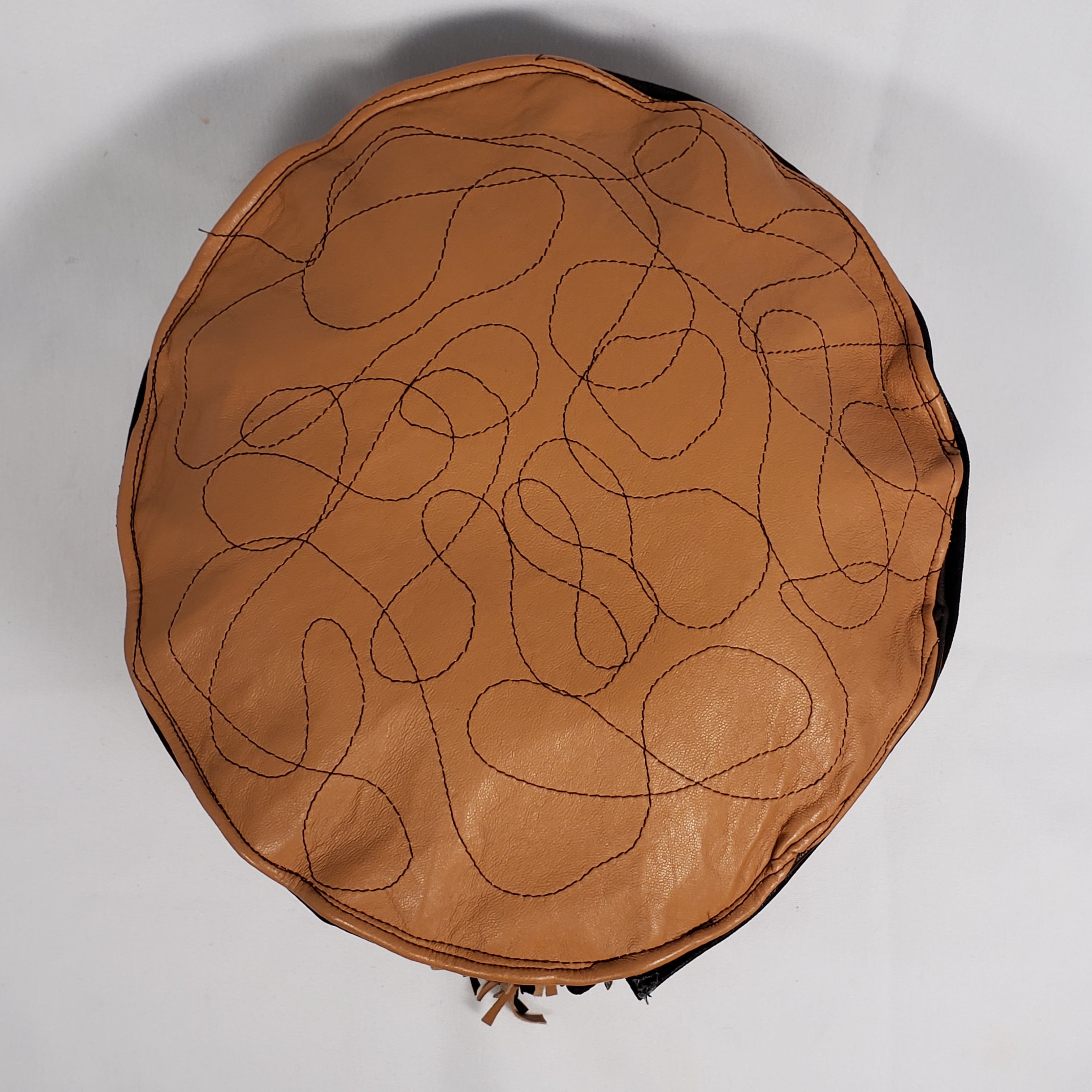 Handmade Short Brim Leather Hat (Top)