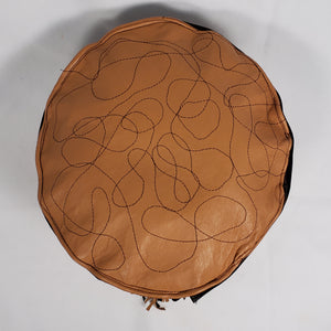 Handmade Short Brim Leather Hat (Top)