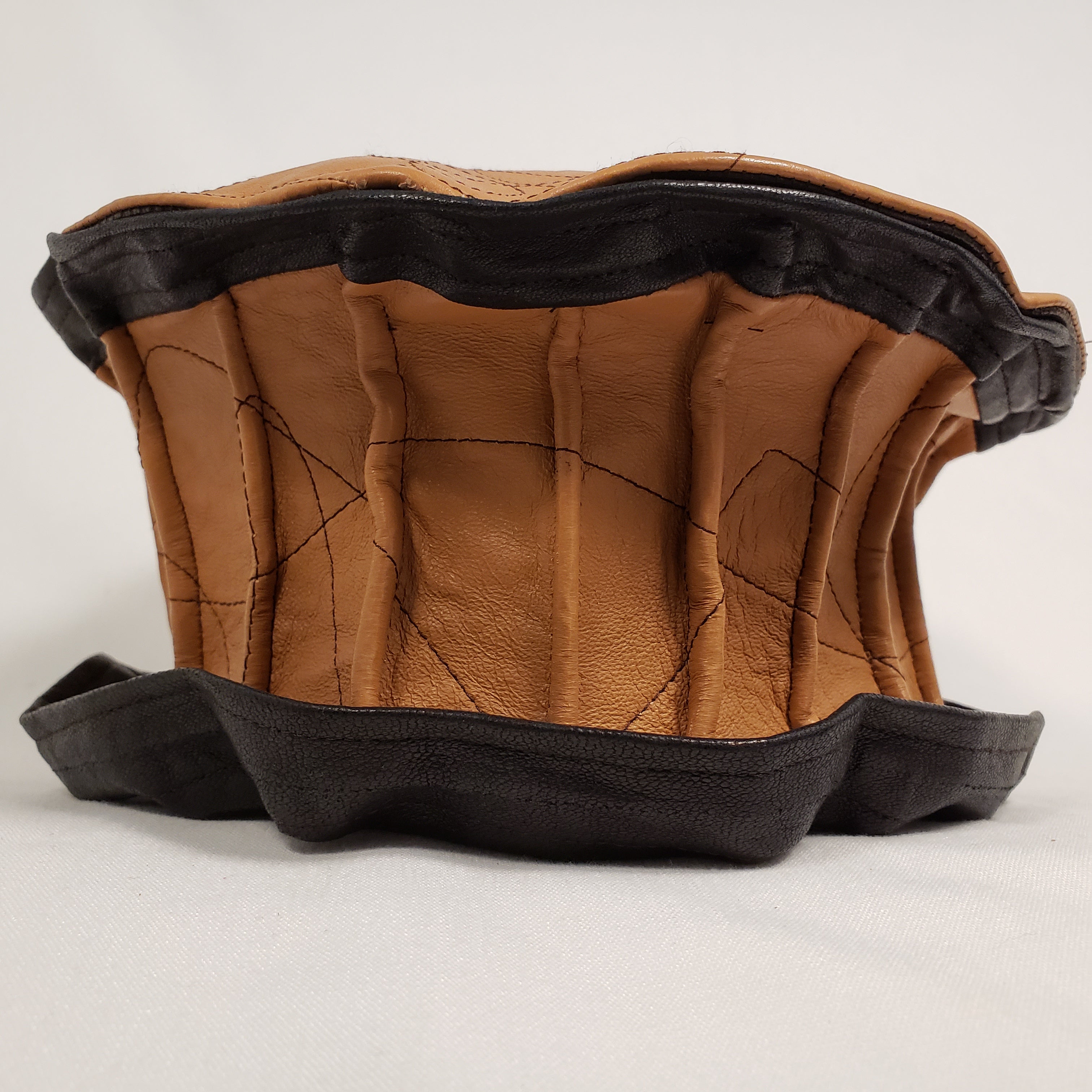 Handmade Short Brim Leather Hat (Back)