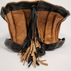 Handmade Short Brim Leather Hat (Front)