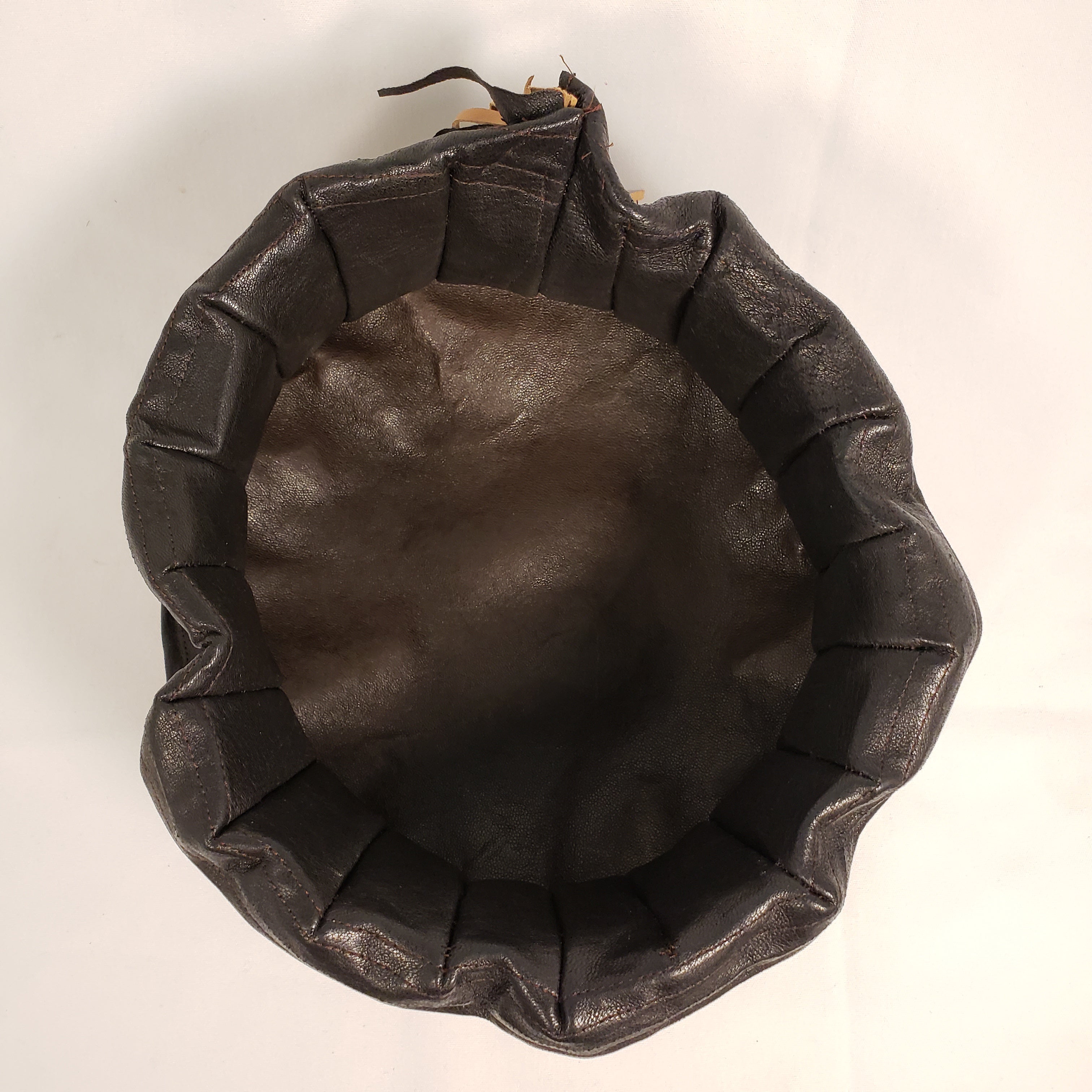 Handmade Short Brim Leather Hat (Inside)