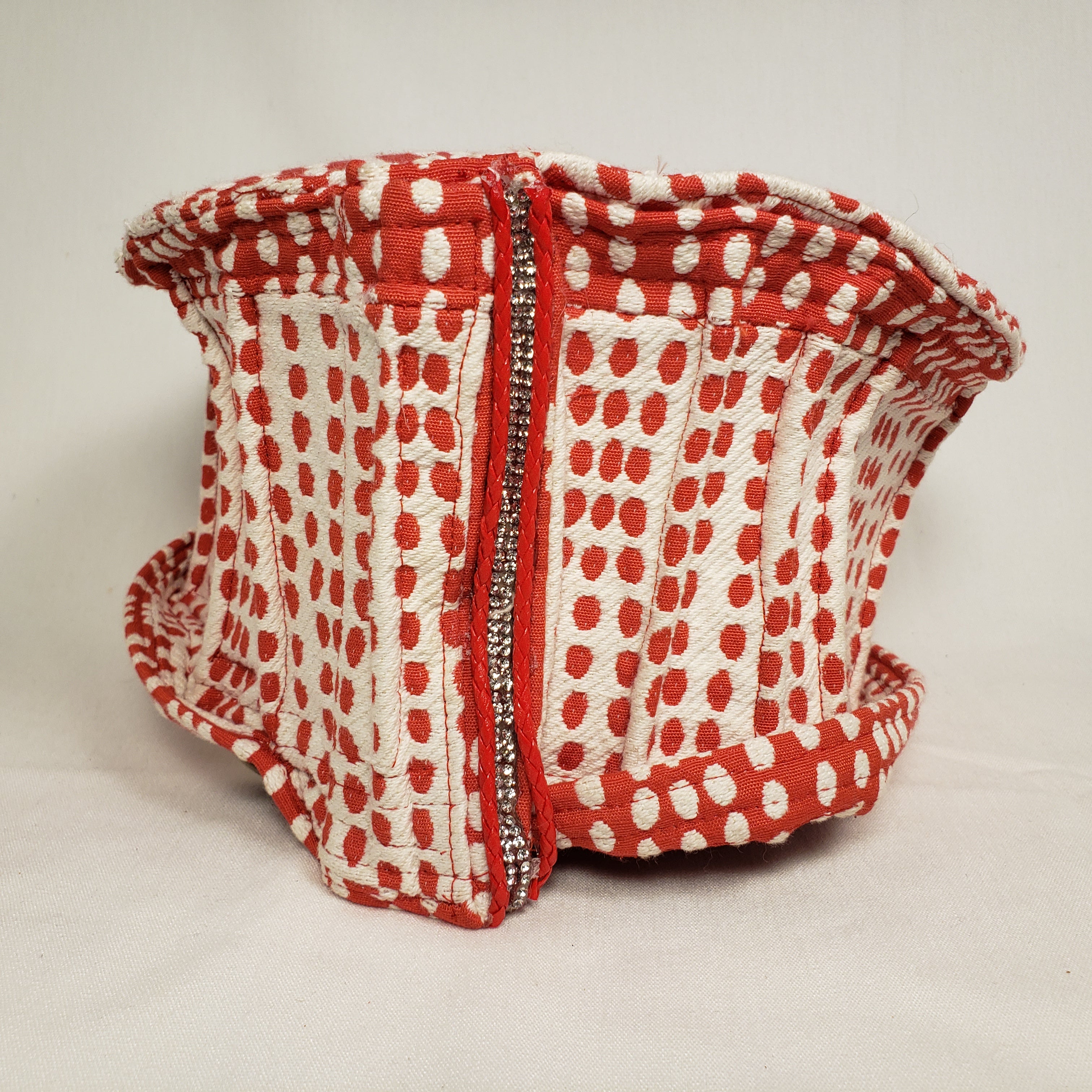 Handmade Short Brim Polka-Dot Hat (Front)