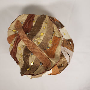 Handmade Short Brim Leather Hat (Top)