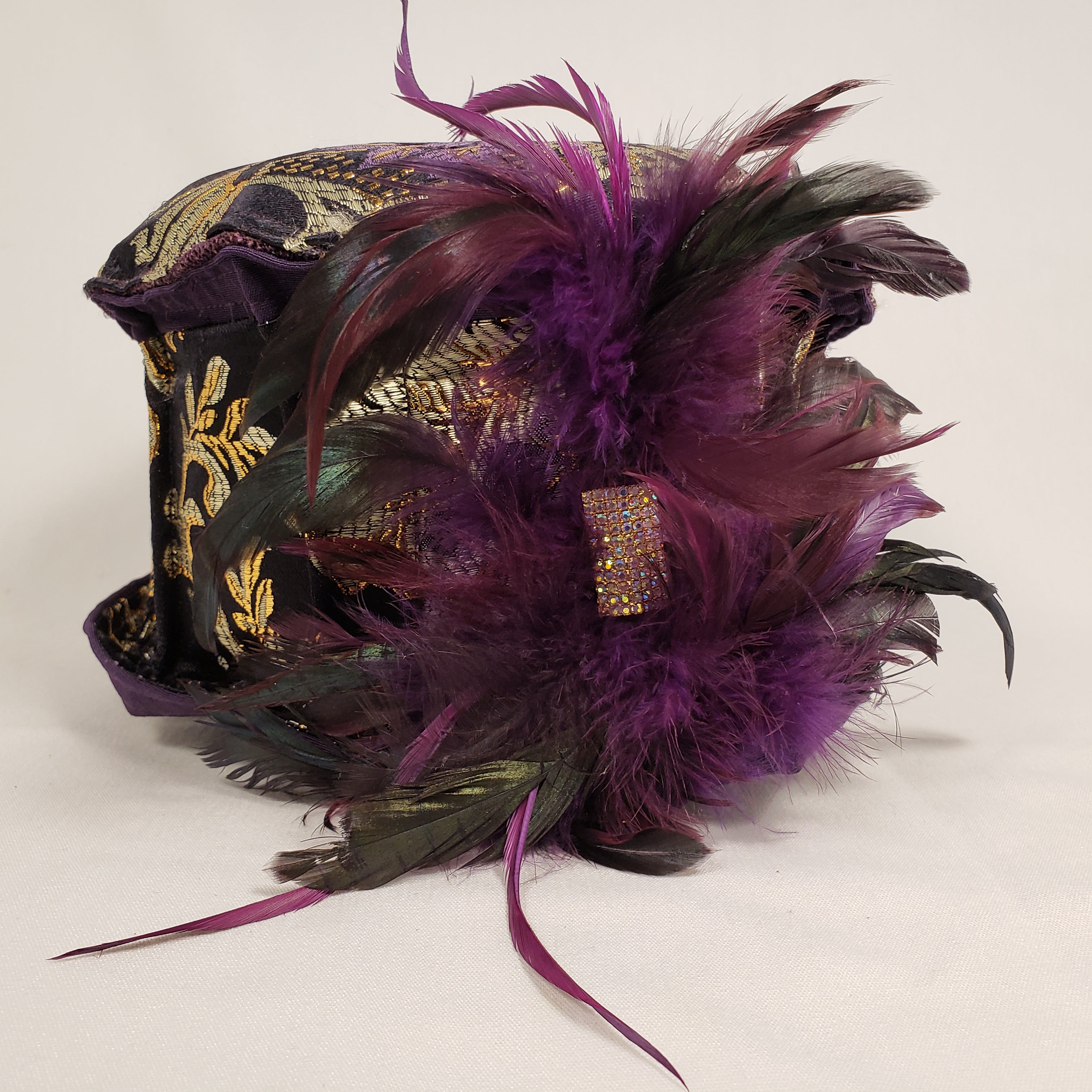  Handmade Brocade Short Brim Hat (Front)